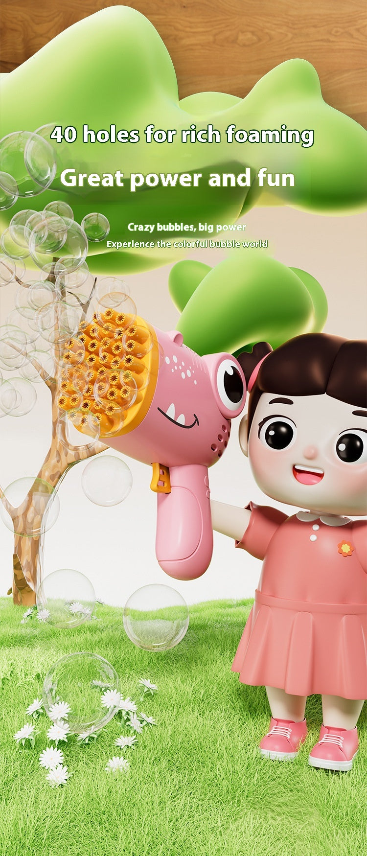 40-hole Bubble Machine Children's Automatic Handheld Boys And Girls Toys